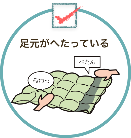 足元がへたっている
